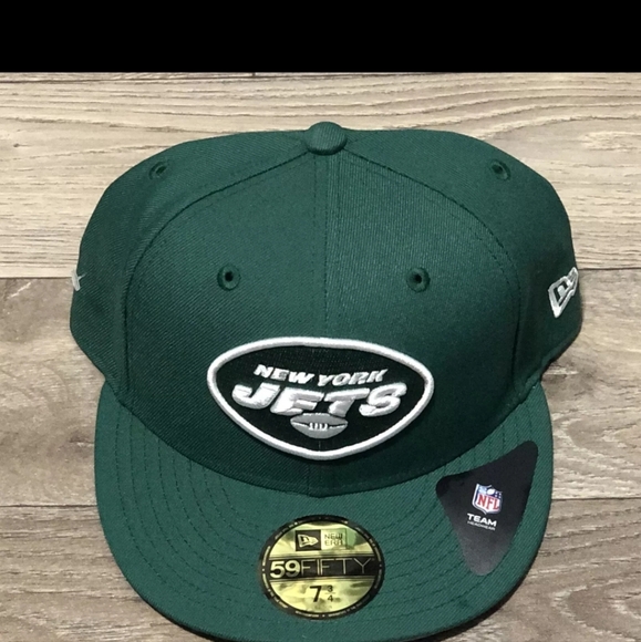 New Era New York Jets 59Fifty 5950 NFL Team Basic 2019 Green OTC Hat Size 7 3/4 - Picture 1 of 4